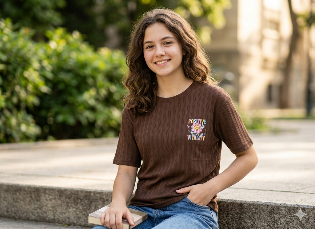 Girls Oversized Graphic T-Shirt | Cartoon Print Half Sleeve Tee