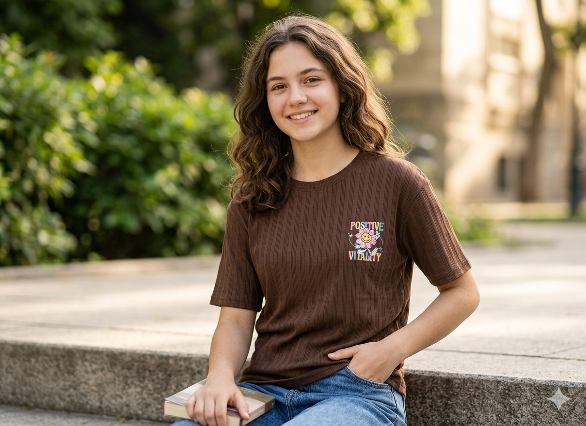 Girls Oversized Graphic T-Shirt | Cartoon Print Half Sleeve Tee