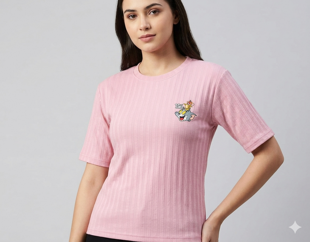 Girls Oversized Graphic T-Shirt | Cartoon Print Half Sleeve Tee