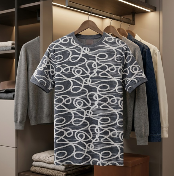 Geometric Printed Cotton T-Shirt 7