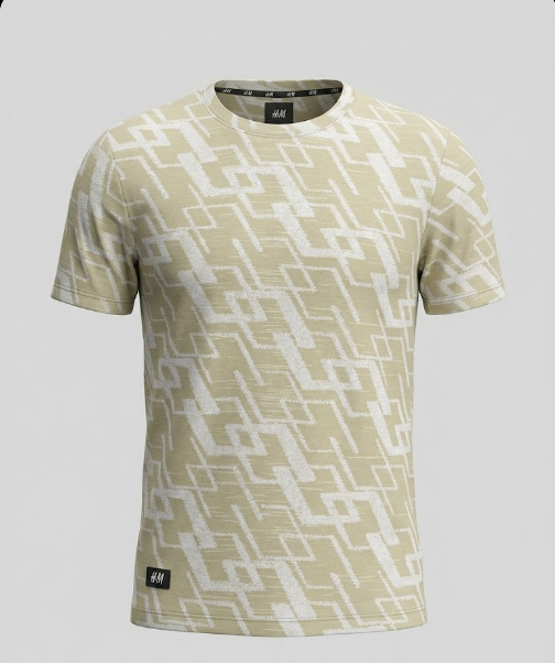 Geometric Printed Cotton T-Shirt 13