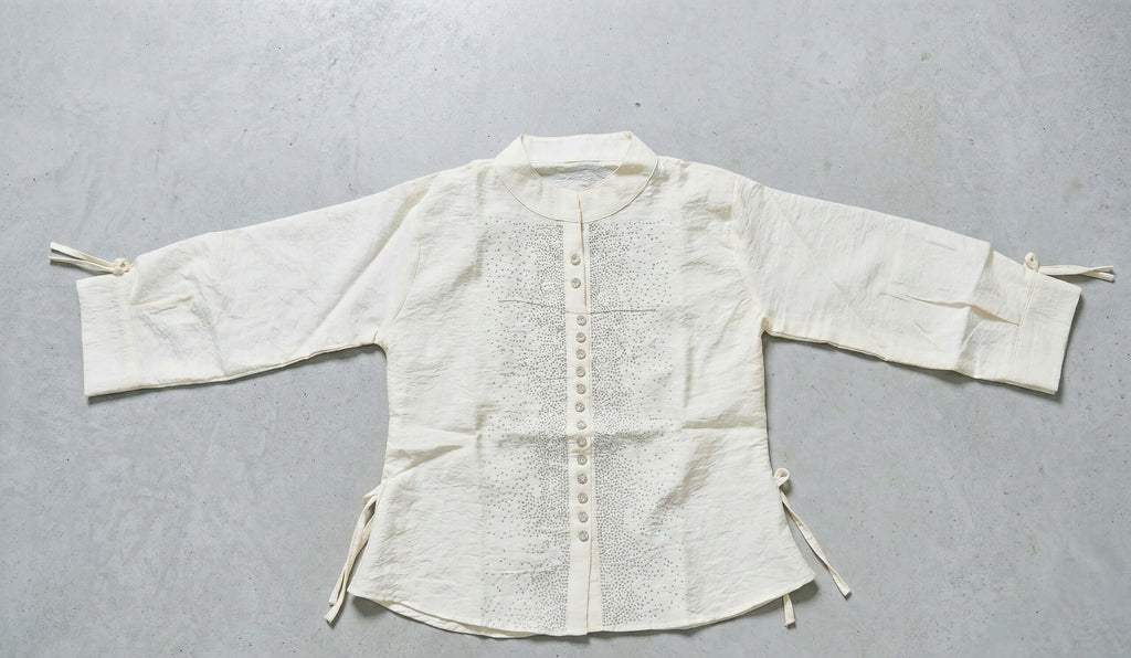 Girls Ethnic Indo-Western Structured Top with Embellished Detailing (Beige) 4