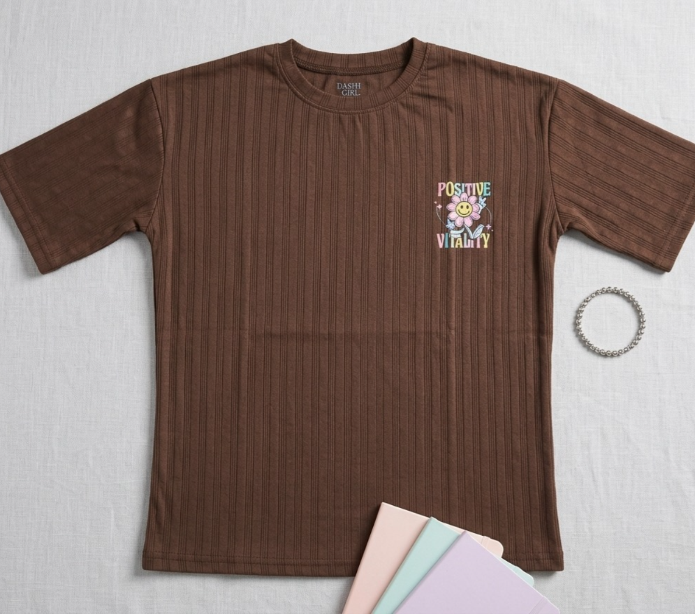 Girls Oversized Graphic T-Shirt | Cartoon Print Half Sleeve Tee