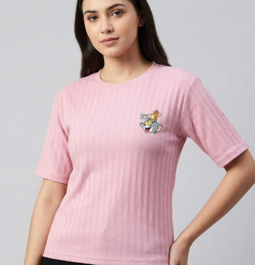 Girls Oversized Graphic T-Shirt | Cartoon Print Half Sleeve Tee