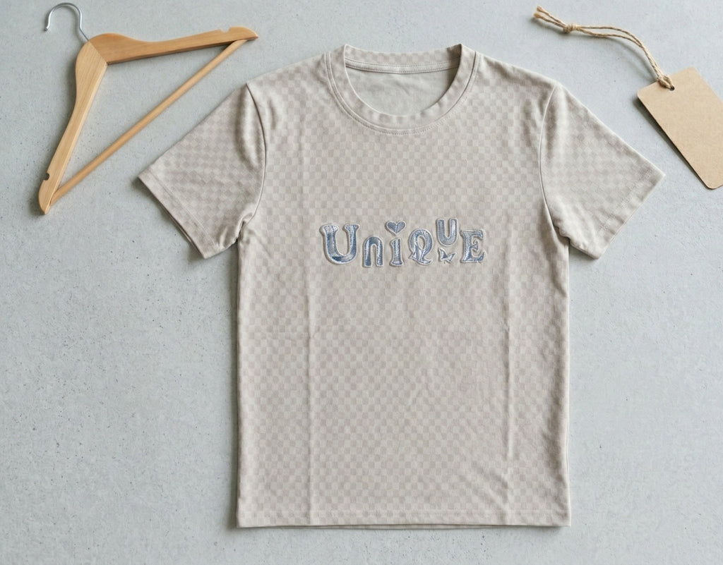 Girls Oversized Graphic T-Shirt | “Unique” Printed Cotton 3