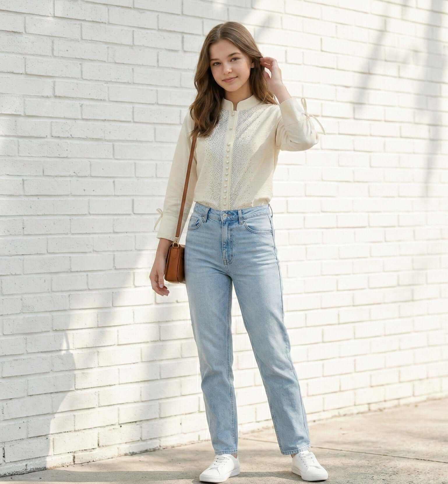 Girls Ethnic Indo-Western Structured Top with Embellished Detailing 3