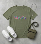 Girls Oversized Graphic T-Shirt | “Queen” Printed Cotton green 1