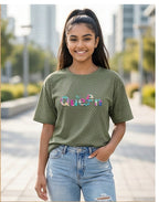 Girls Oversized Graphic T-Shirt | “Queen” Printed Cotton 4