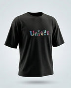 Girls Oversized Graphic T-Shirt | “Unique” Printed Cotton 8