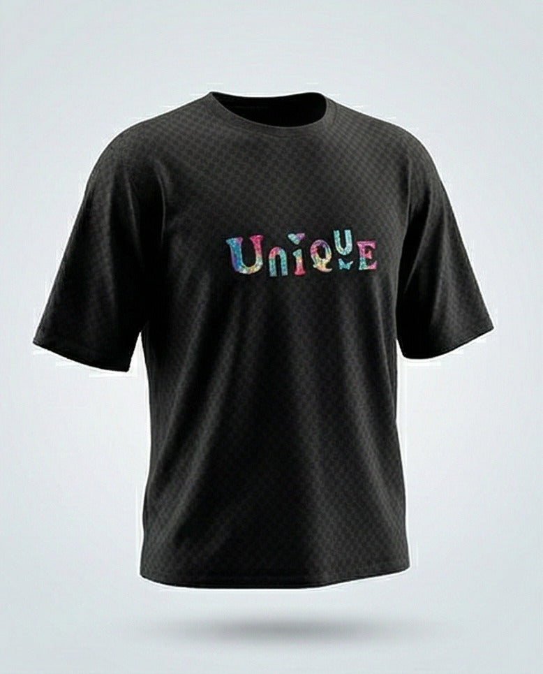 Girls Oversized Graphic T-Shirt | “Unique” Printed Cotton 8