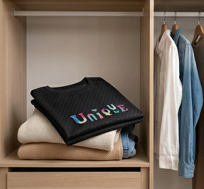 Girls Oversized Graphic T-Shirt | “Unique” Printed Cotton 4