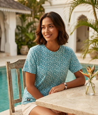 Geometric Printed Cotton T-Shirt blue 2