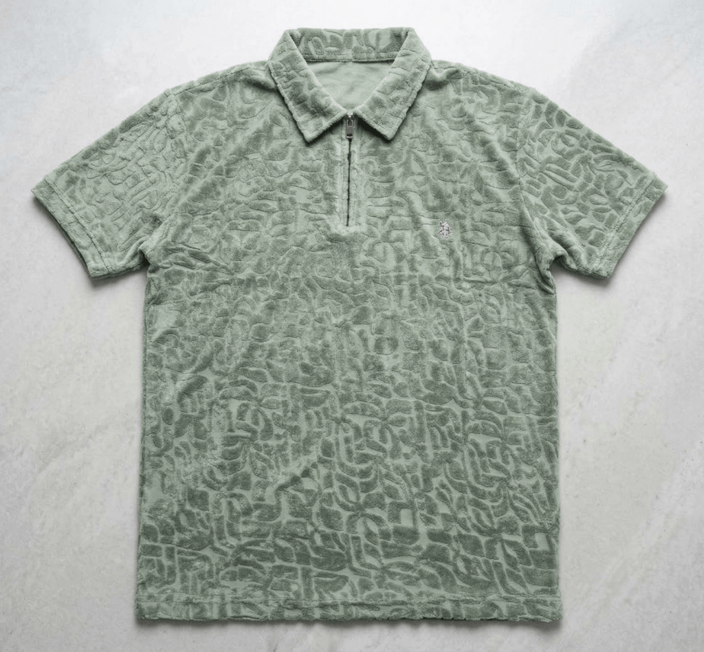 Zip Neck Polo T-Shirt | Half Sleeve Collar Tee | Green 3