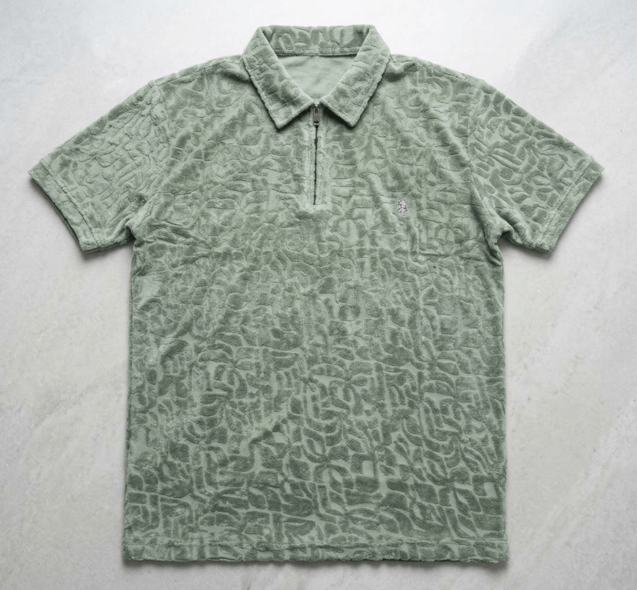 Zip Neck Polo T-Shirt | Half Sleeve Collar Tee | Green 3