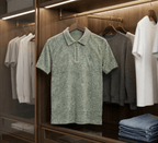 Zip Neck Polo T-Shirt | Half Sleeve Collar Tee | Green 2